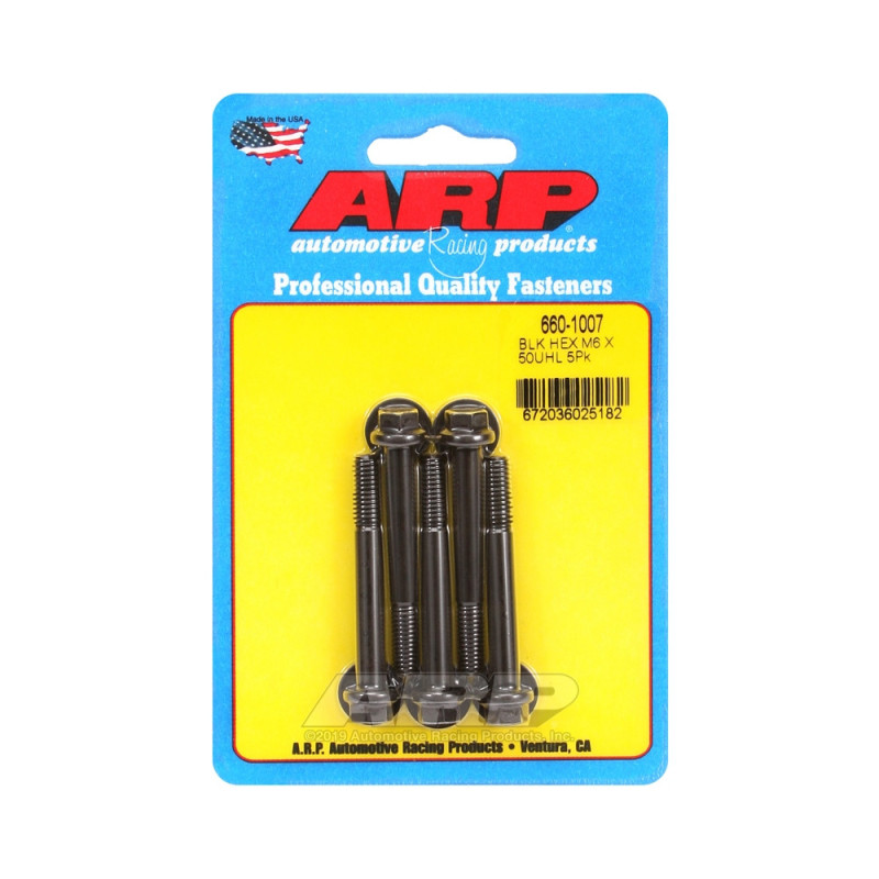 Set de șuruburi și piulițe universale ARP M6 x 1,00 – șuruburi hexagonale cu oxidare neagră, x5 - ARP-660-1007 - 660-1007 - 3666618195520